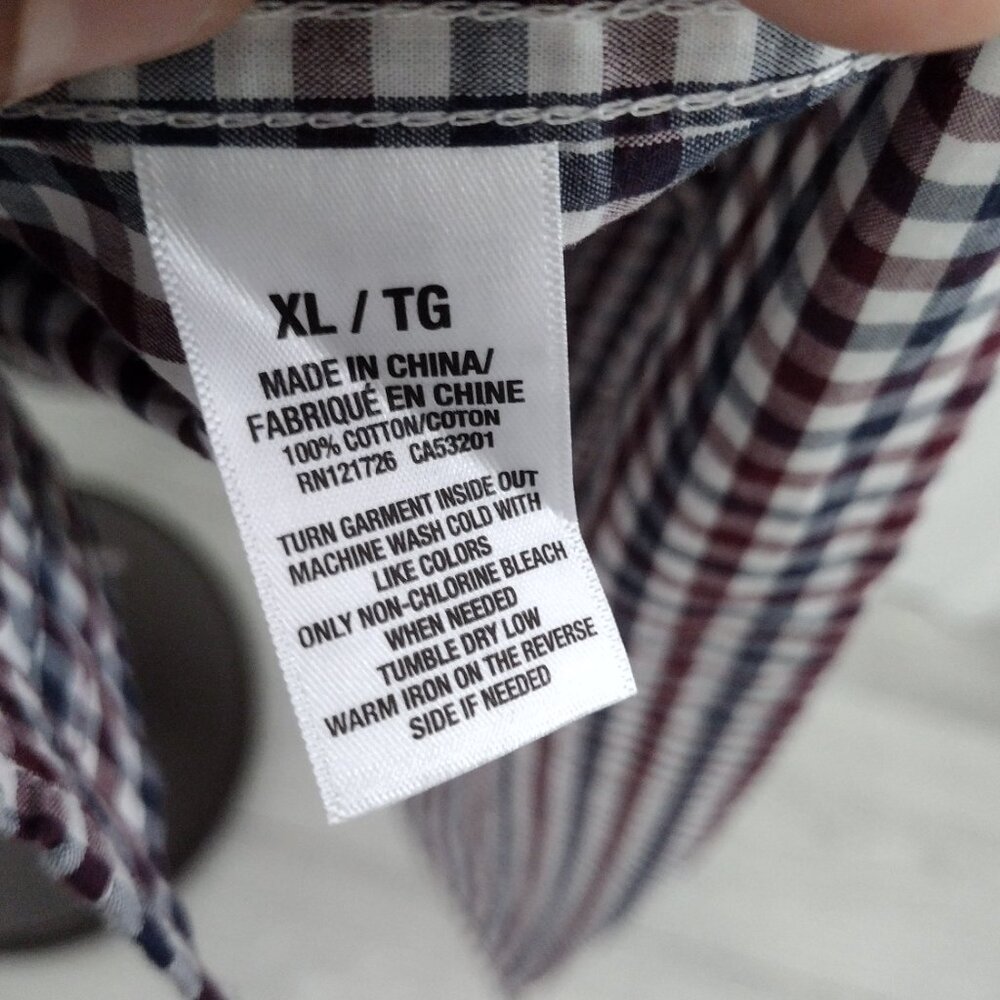 PRINCE & FOX Men’s Button Down Shirt XL Checkered Long Sleeve Casual Classic Fit - Picture 7 of 9